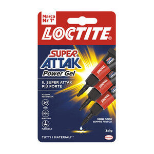 Adesivo Super Attak Power Gel Mini Dosi 3x1g - Confezione da 24 Pezzi