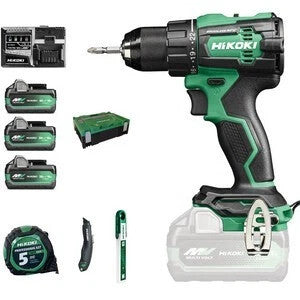 HiKOKI DV18DE Trapano Avvitatore Percussione 18V Brushless 70Nm RFC Kit 3 Batterie